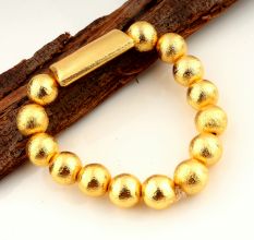 22k Gold plated Chunky beads Stretchable bracelet, Brass handmade jewelry